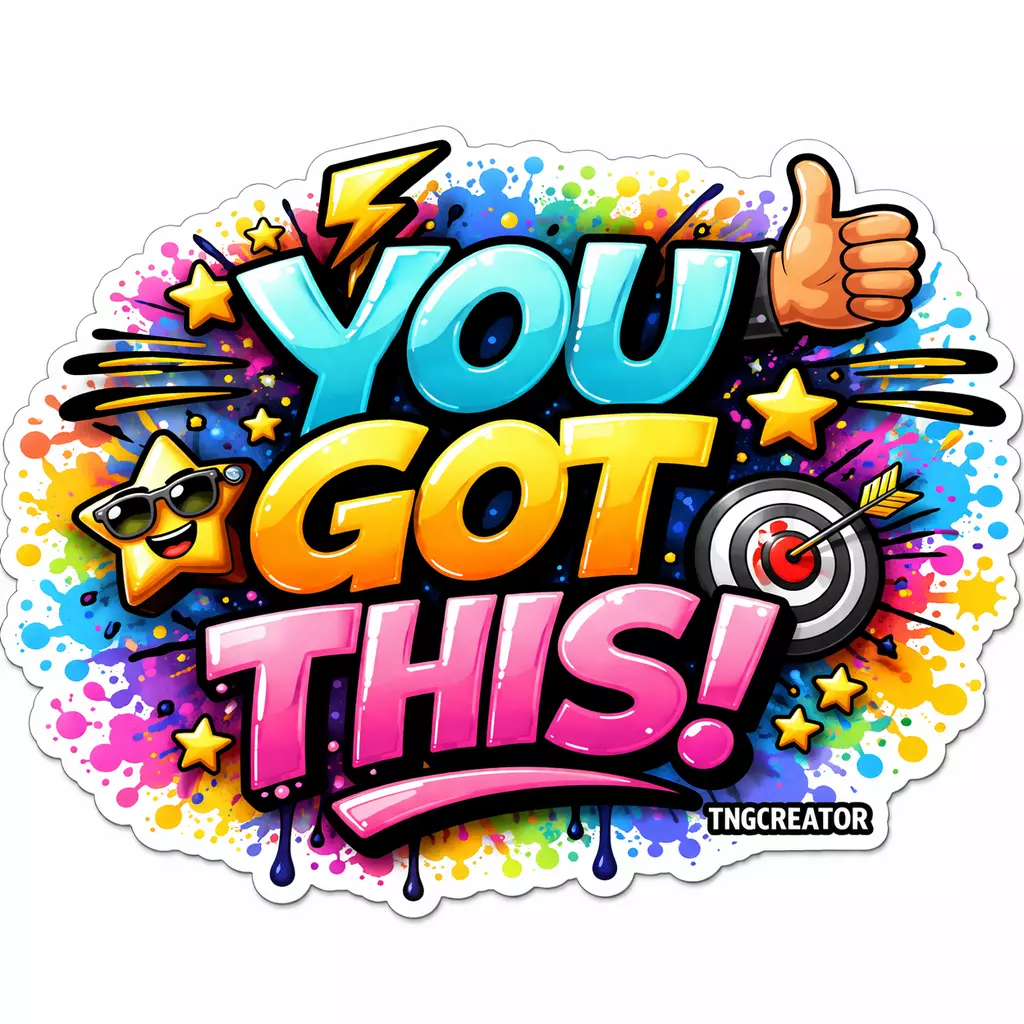 You Got This Graffiti Sticker | 3 Inch Motivational Vinyl Sticker  thumbnail