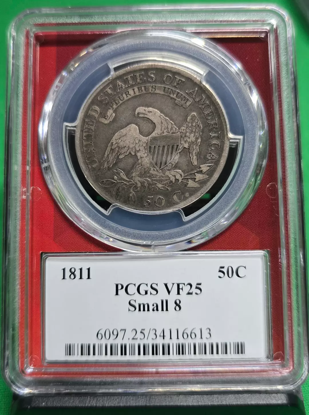 1811 50C Small 8 PCGS VF25 thumbnail