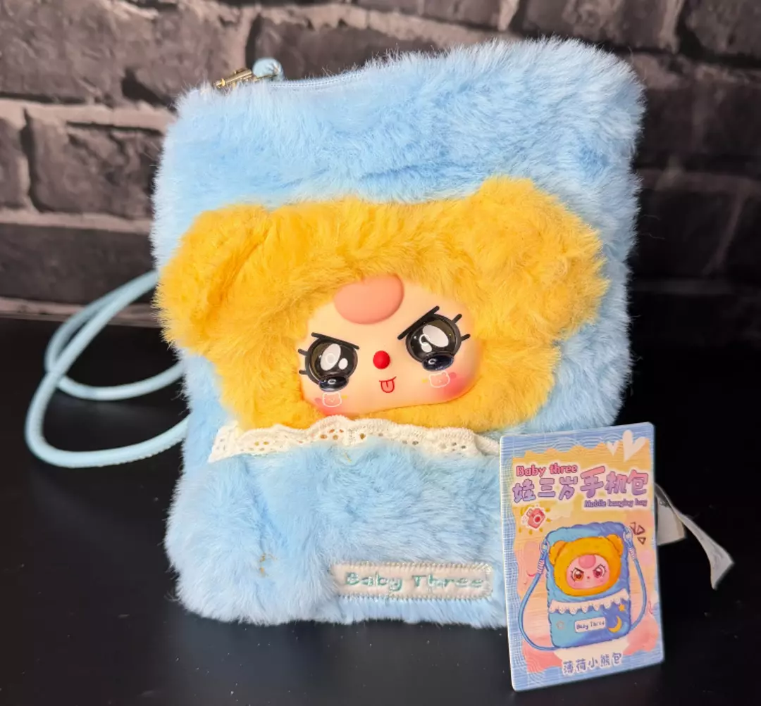 27. Confirmed: Mint Bear Baby Three Plush Crossbody Mobile Phone Bag.  thumbnail