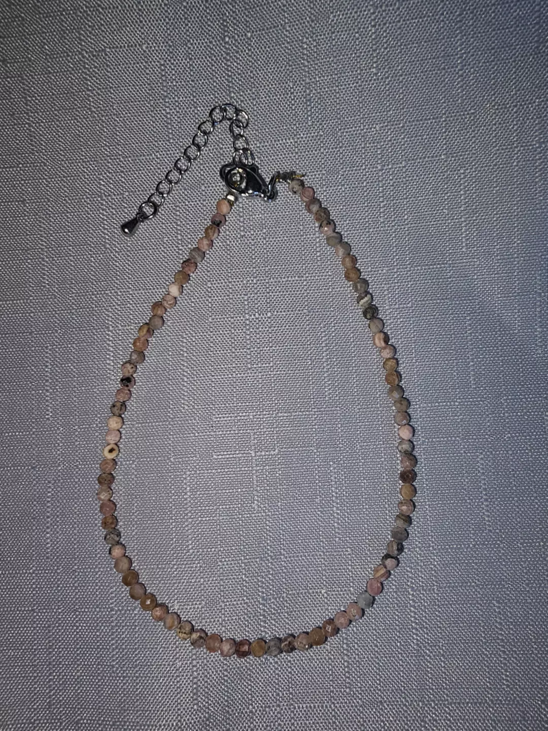 Rhodochrosite Gemstone Faceted Anklet  thumbnail