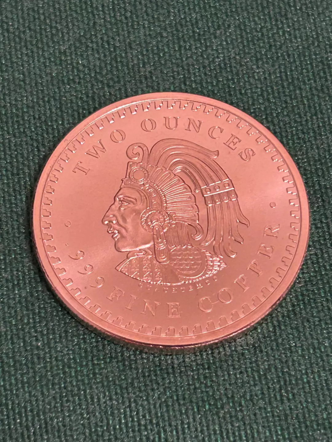2oz Copper Aztec round thumbnail