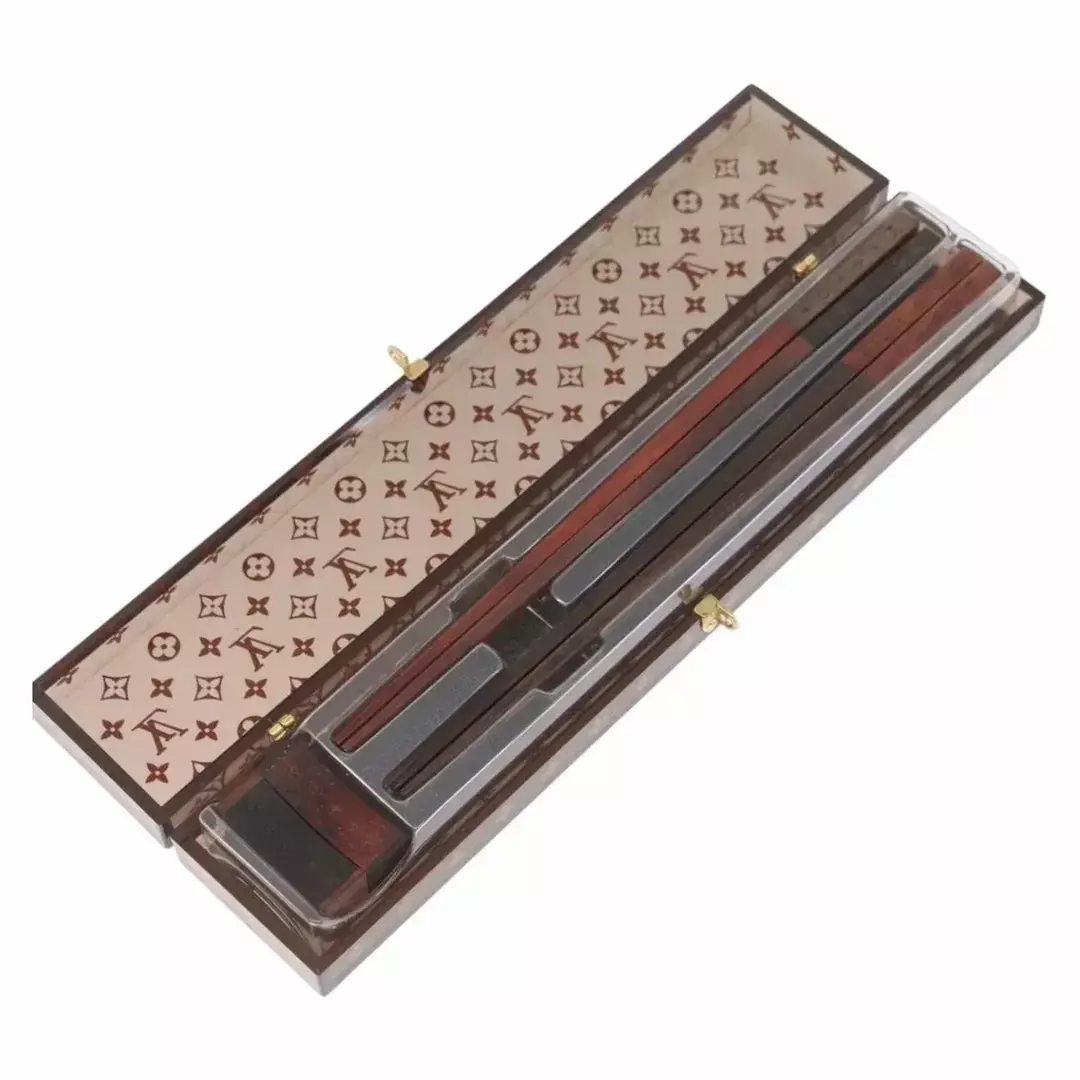 LOUIS VUITTON Monogram Chop Stick Wood Brown thumbnail