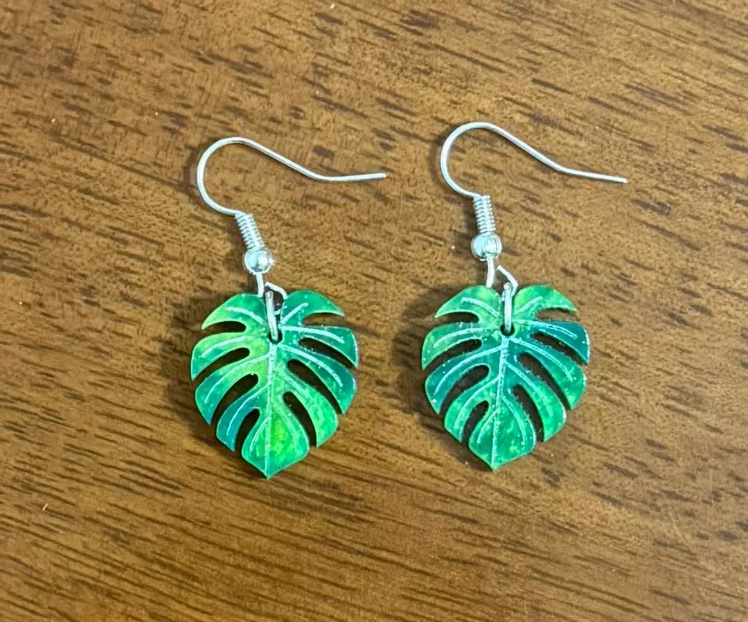 Monstera Dangle Earrings thumbnail