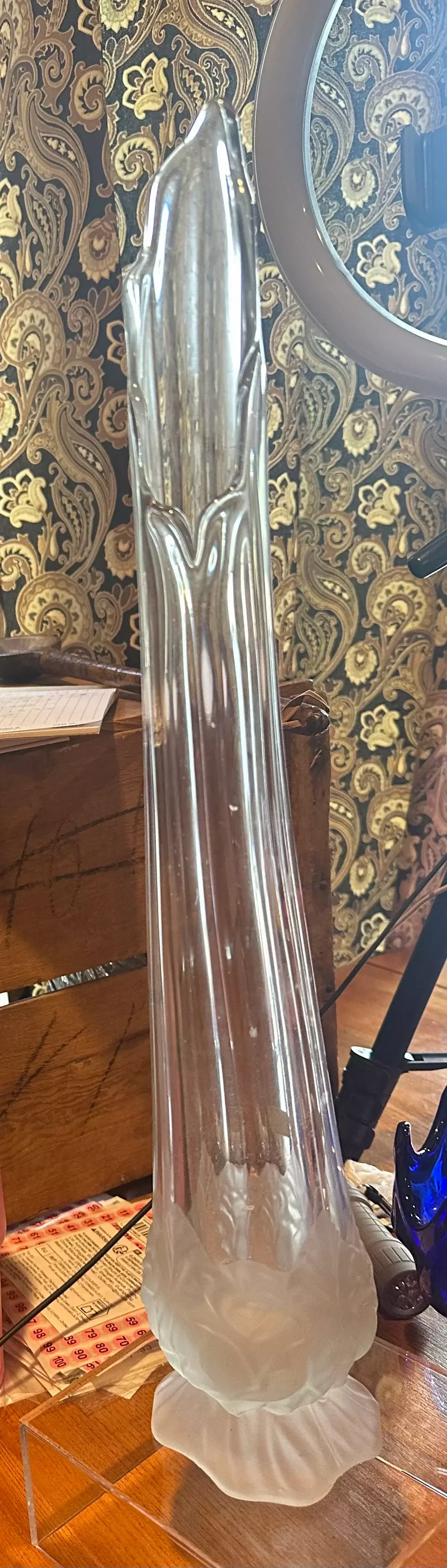 Vintage Ivima Portugal clear swung vase  thumbnail