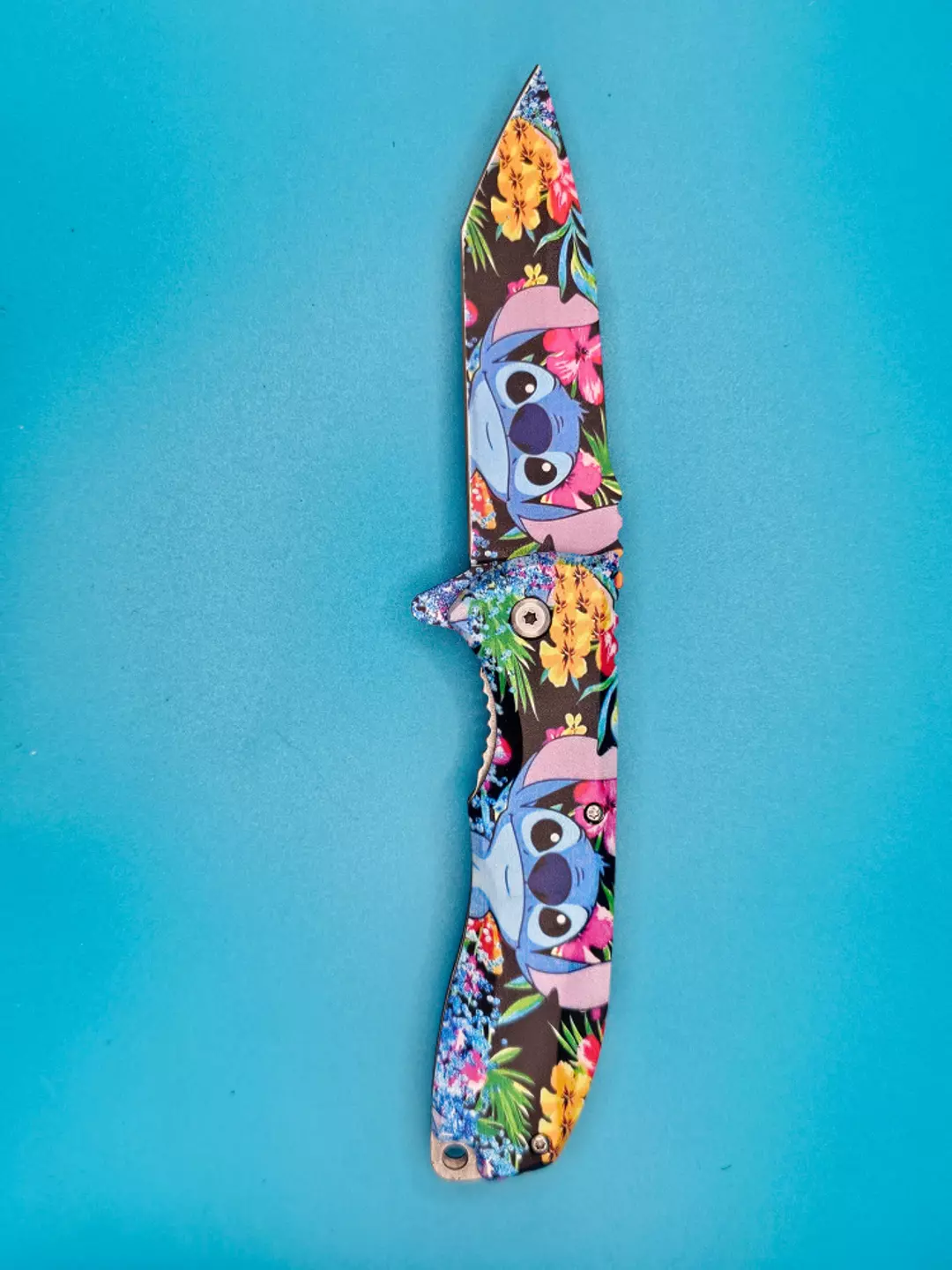 Black Stitch Floral Knife thumbnail