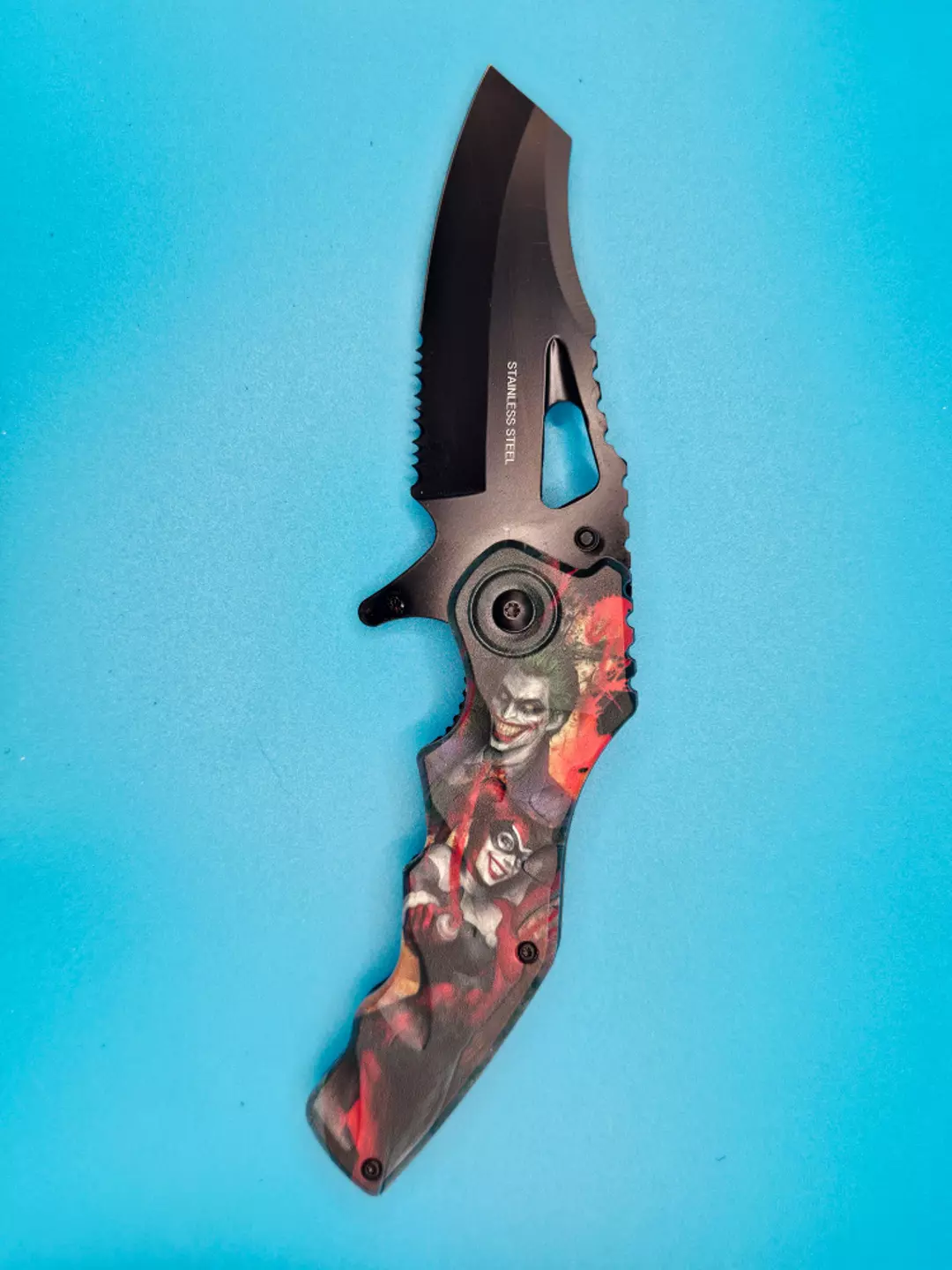 THE JOKER & HARLEY QUINN themed Folding Knife thumbnail