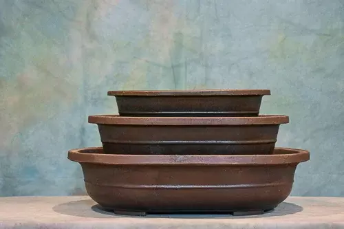 Mica Bonsai Pot (OVA) Oval Series – Set of 3 Assorted Pots thumbnail