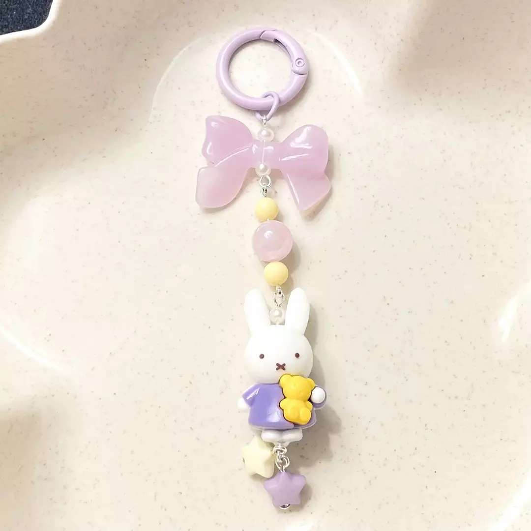 Aesthetic Miffy (nijntje) Keychain - Bag Charm - Trinket - Purple / 68 thumbnail