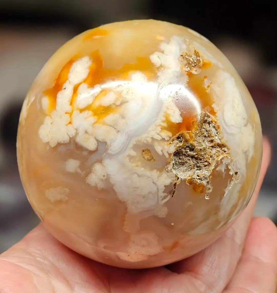 Flower agate sphere thumbnail
