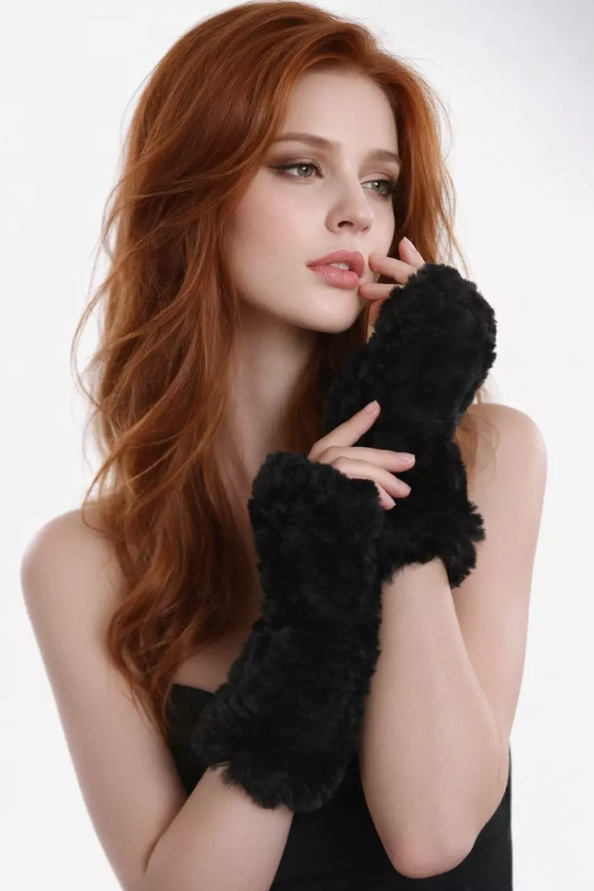 Rex Rabbit Fur Gloves NEW thumbnail