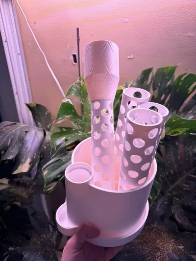 plant/Custom Pot with 2 moss poles, base, slow drip for pole (color options available)-2-thumbnail