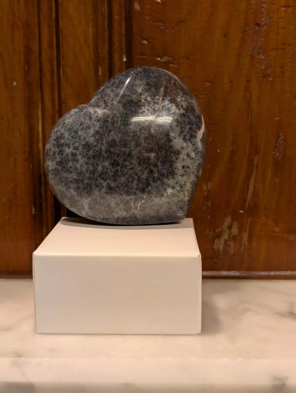 Puffy dendritic opal heart thumbnail