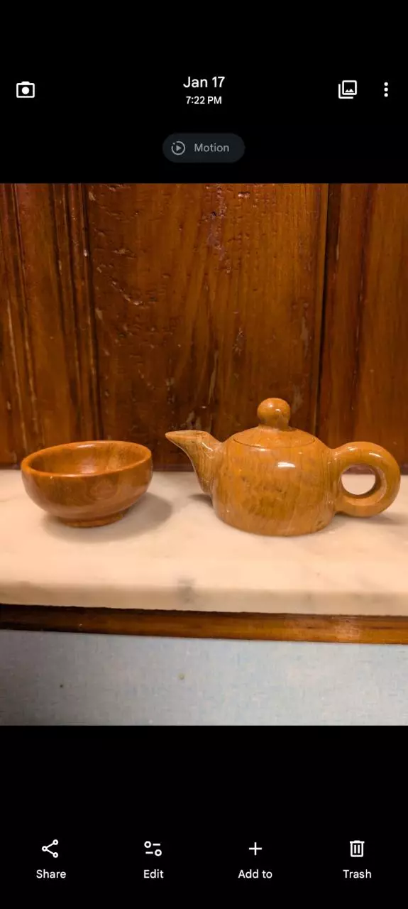Unknown stone mini teapot and cup thumbnail