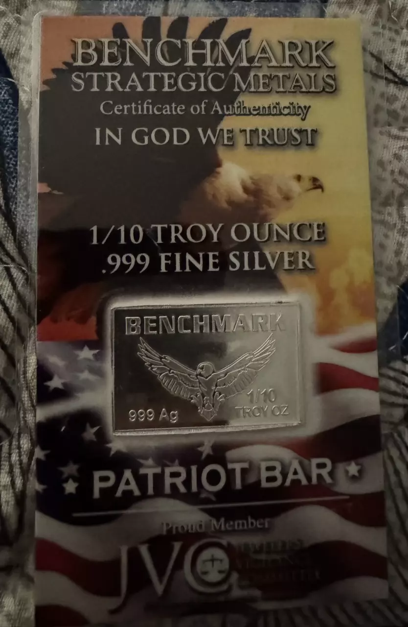 1/10 OZ .999 Silver Eagle Patriot Bar thumbnail