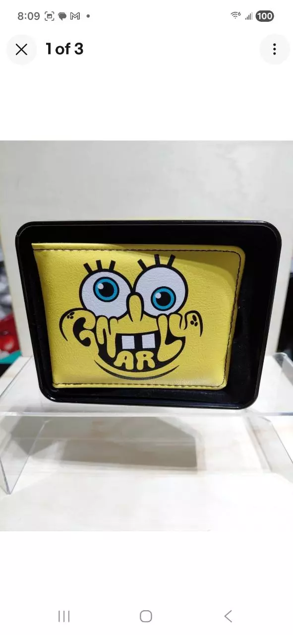 NIB Buckle-Down Men's Bi-fold Wallet -Nickelodeon's Spongebob SquarePants Gnarly thumbnail