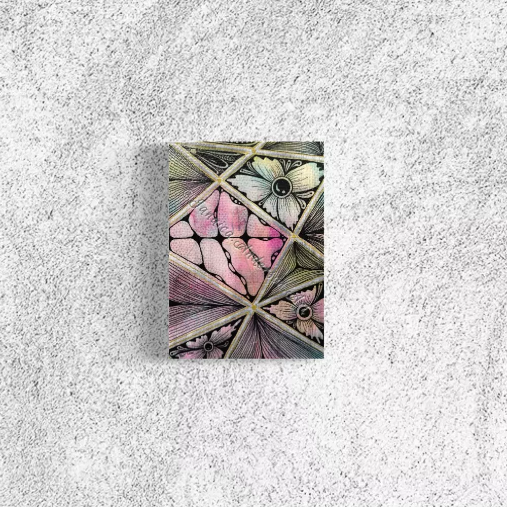 “Geometric Abstract 2” 7x5” original painting thumbnail