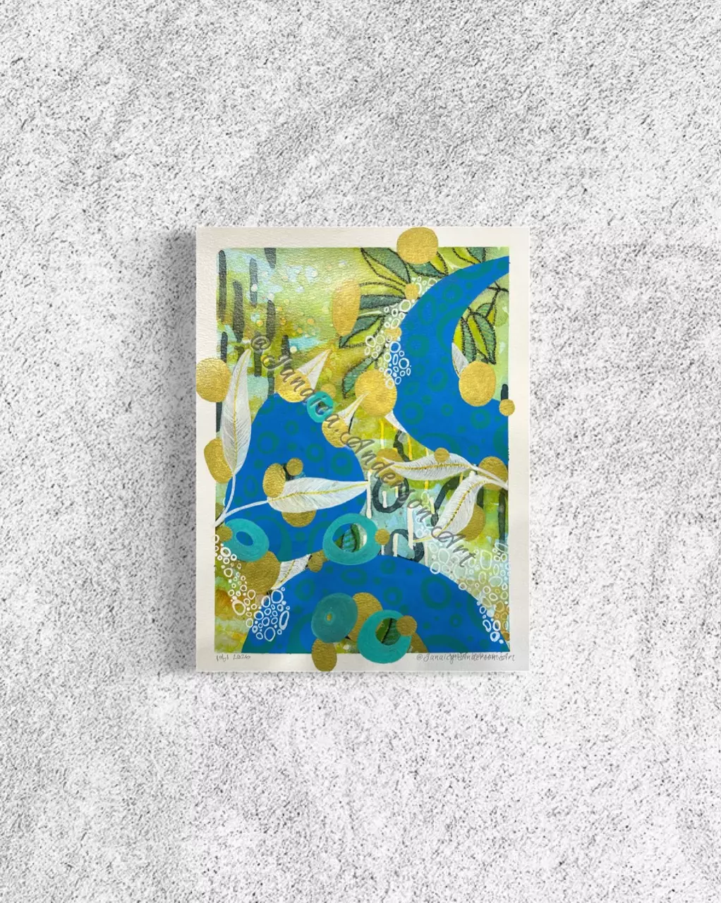 “Floral Abstract 2” 12x9” original painting thumbnail