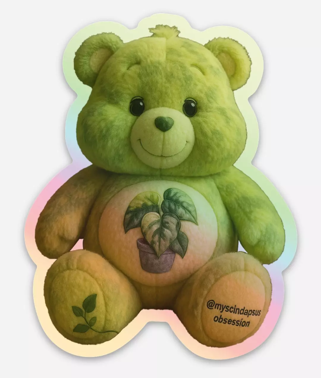 Scindapsus Care Bear Holographic Sticker 3” thumbnail