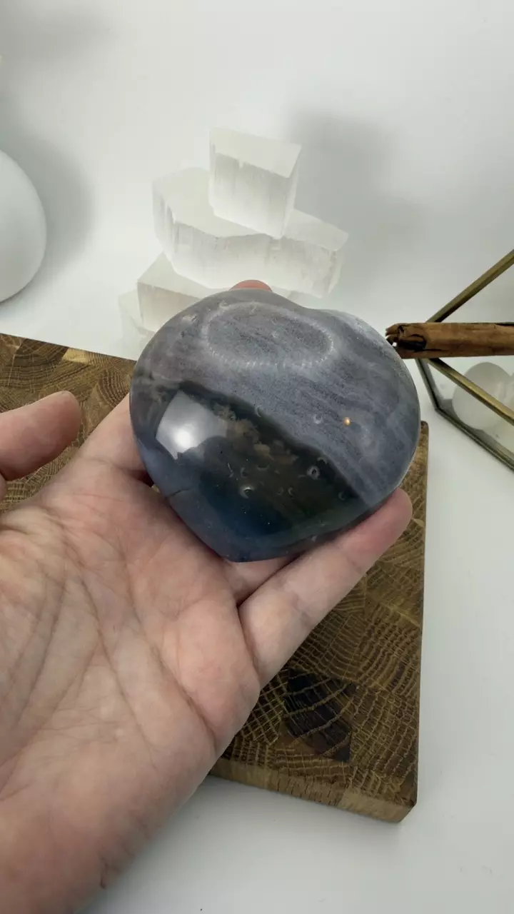Ocean jasper puffy heart thumbnail