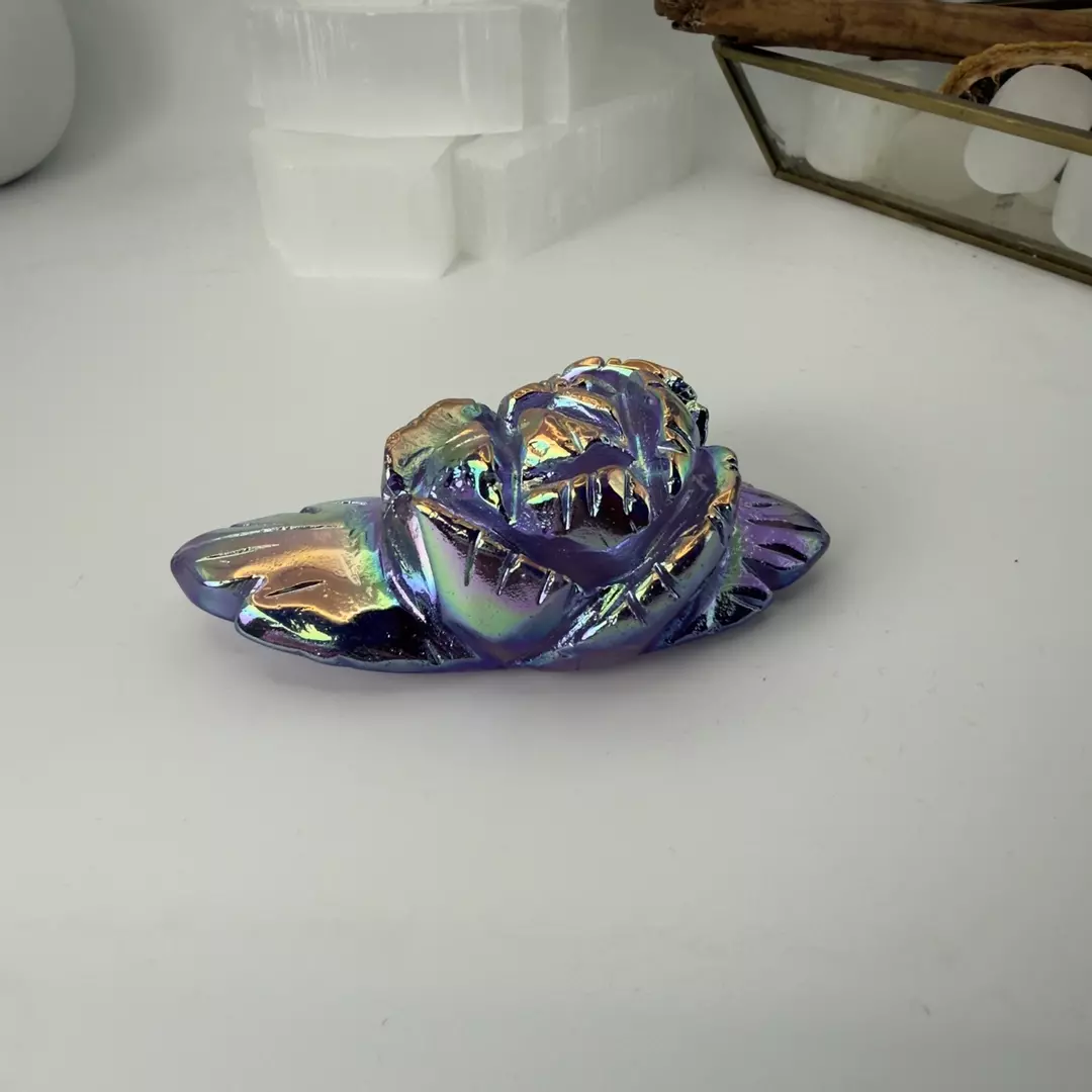 Aura coated amethyst flower thumbnail
