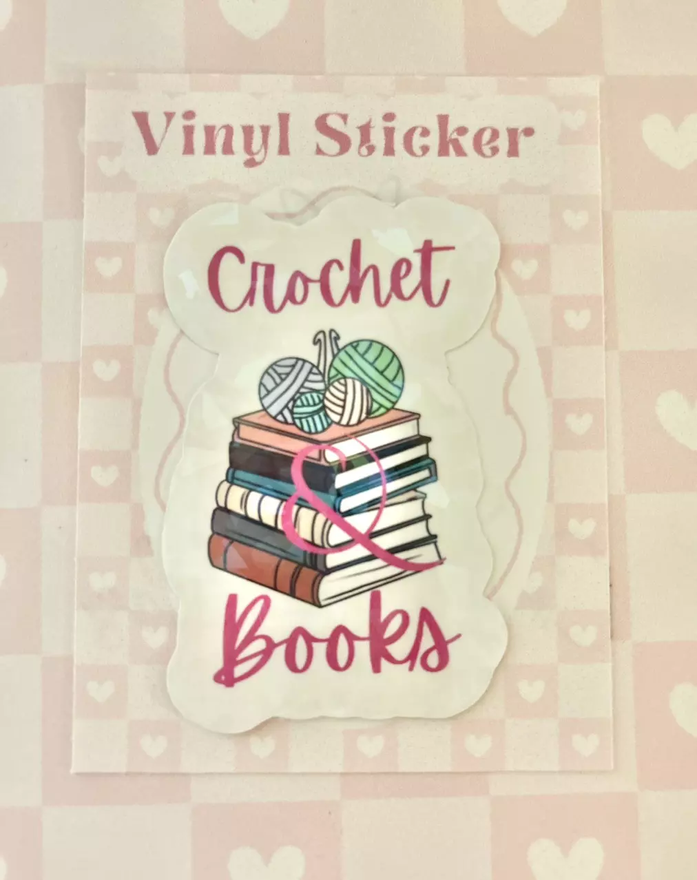 Crochet & books vinyl sticker thumbnail
