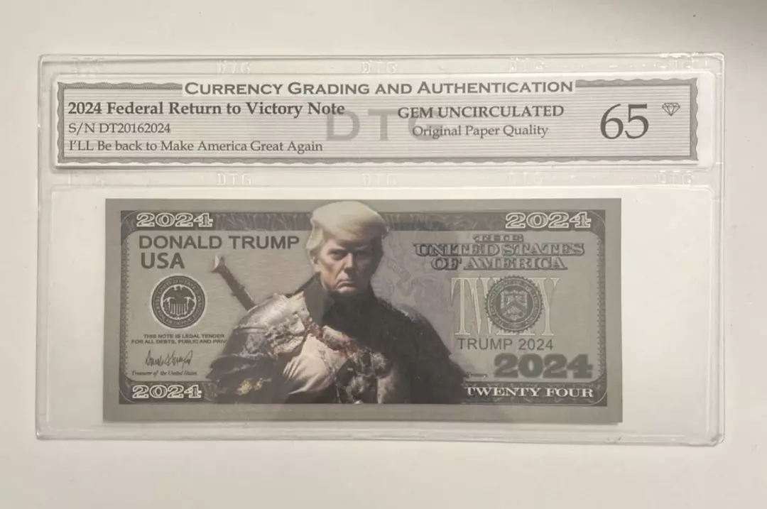2024 Federal Return To Victory Note DONALD TRUMP Gem Uncirculated 65 thumbnail