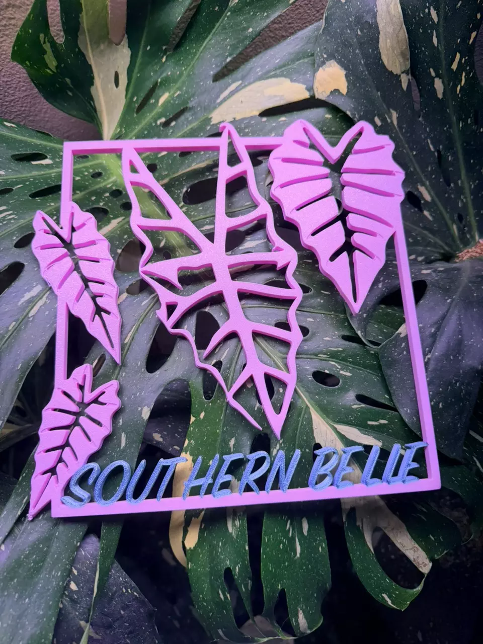 plant/Customizable two color alocasia sign with custom name name-0