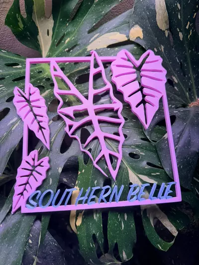 plant/Customizable two color alocasia sign with custom name name-0-thumbnail