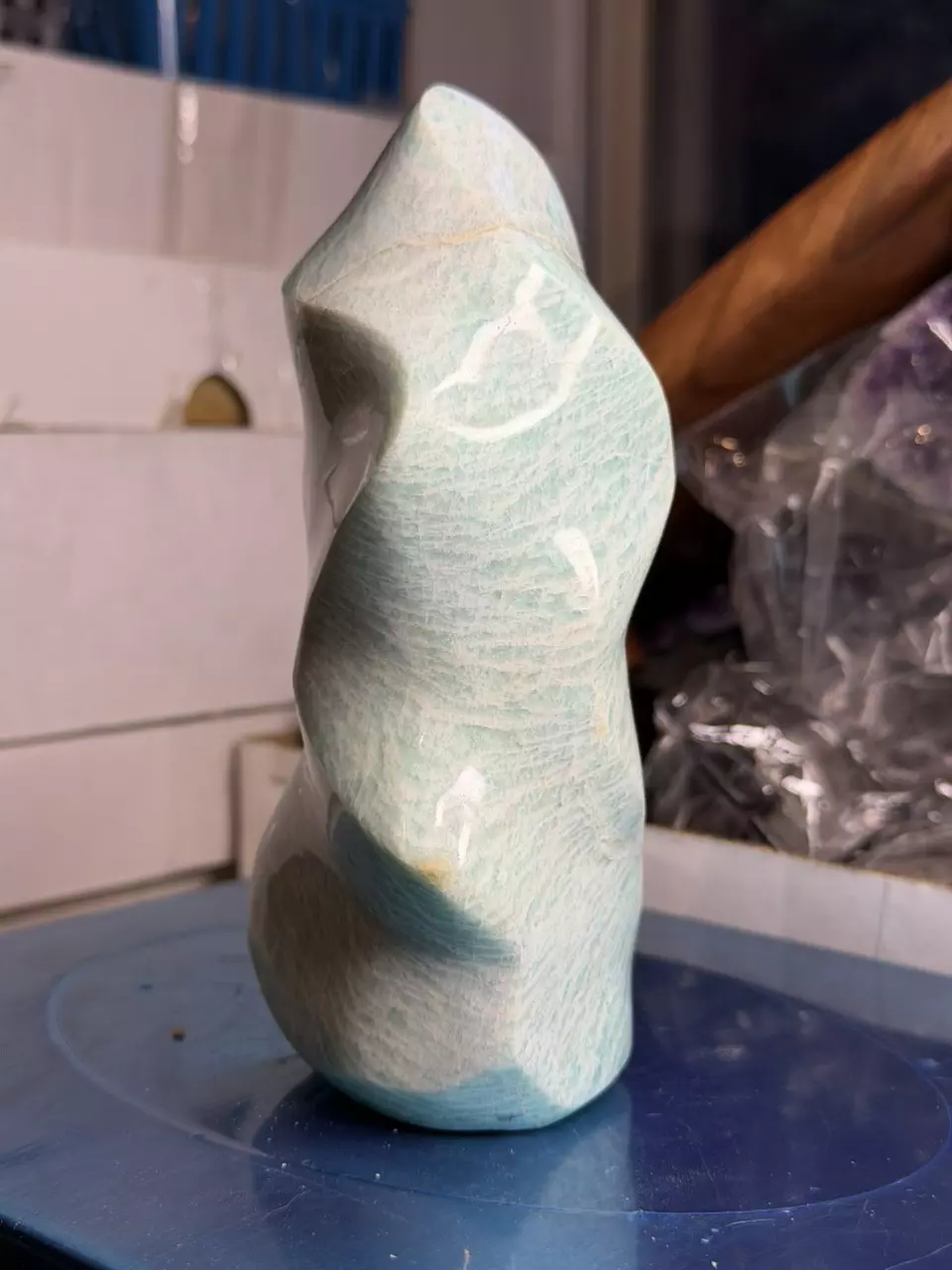 Natural Polished Amazonite Freeform – 1.48 lb – $179 Shipped thumbnail