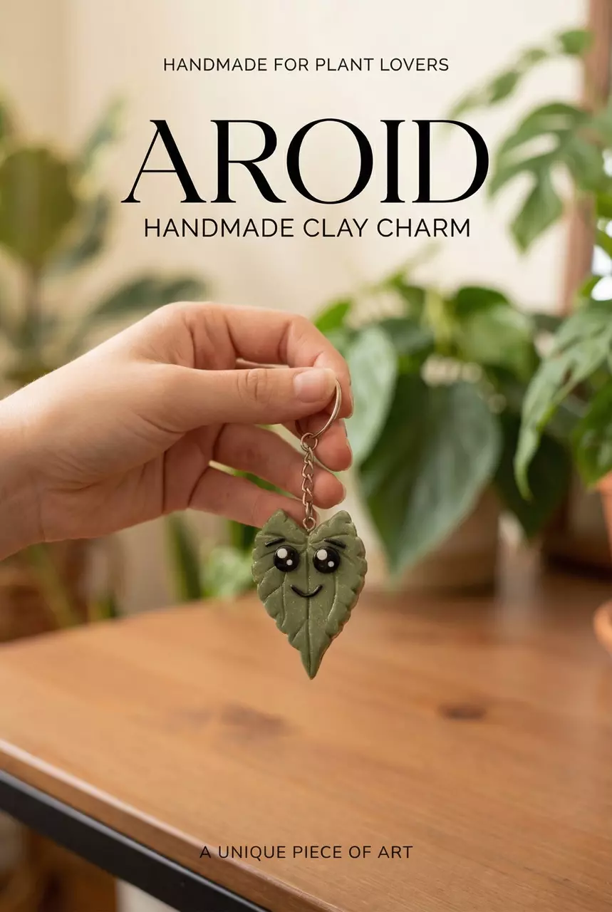 Clay Anthurium and Alocasia Aroid Keychain Charms thumbnail