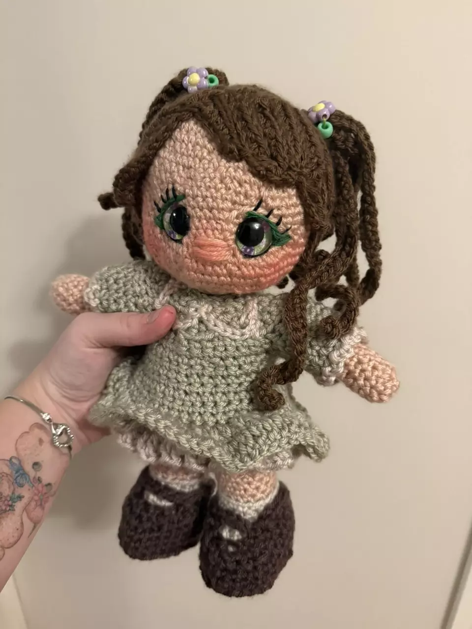 Handmade Crochet Doll with Removable Dress and Shoes thumbnail