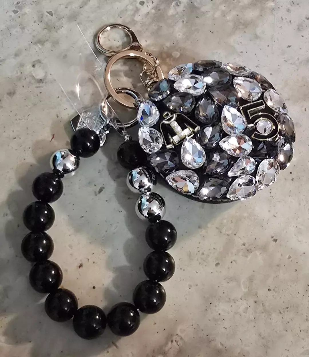 BUYER'S CHOICE Inspired Compact Mirror Wristlet Bag Charm thumbnail