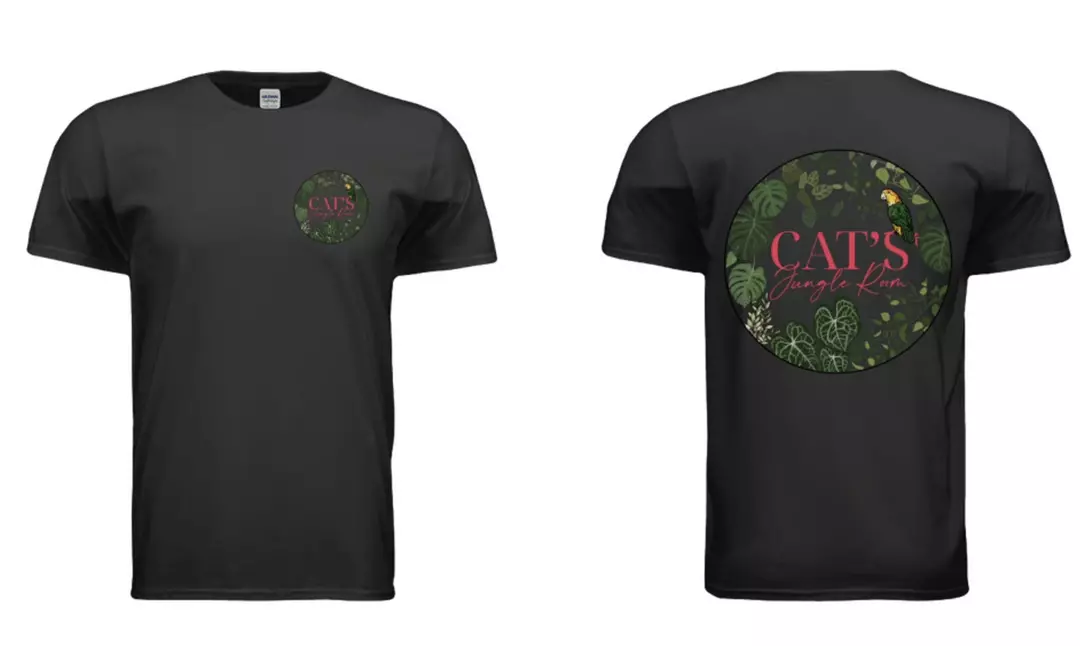 Cat’s Jungle Room Logo T-shirt in “ghost” black thumbnail