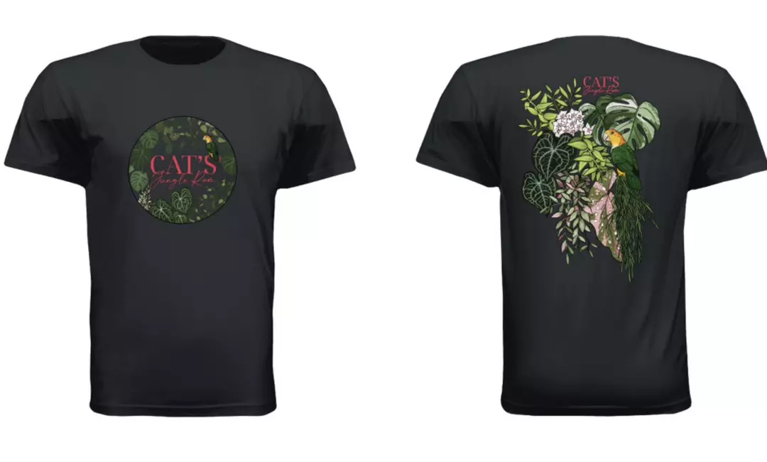 Cat’s Jungle Room Large Logo T-shirt in “ghost” black thumbnail