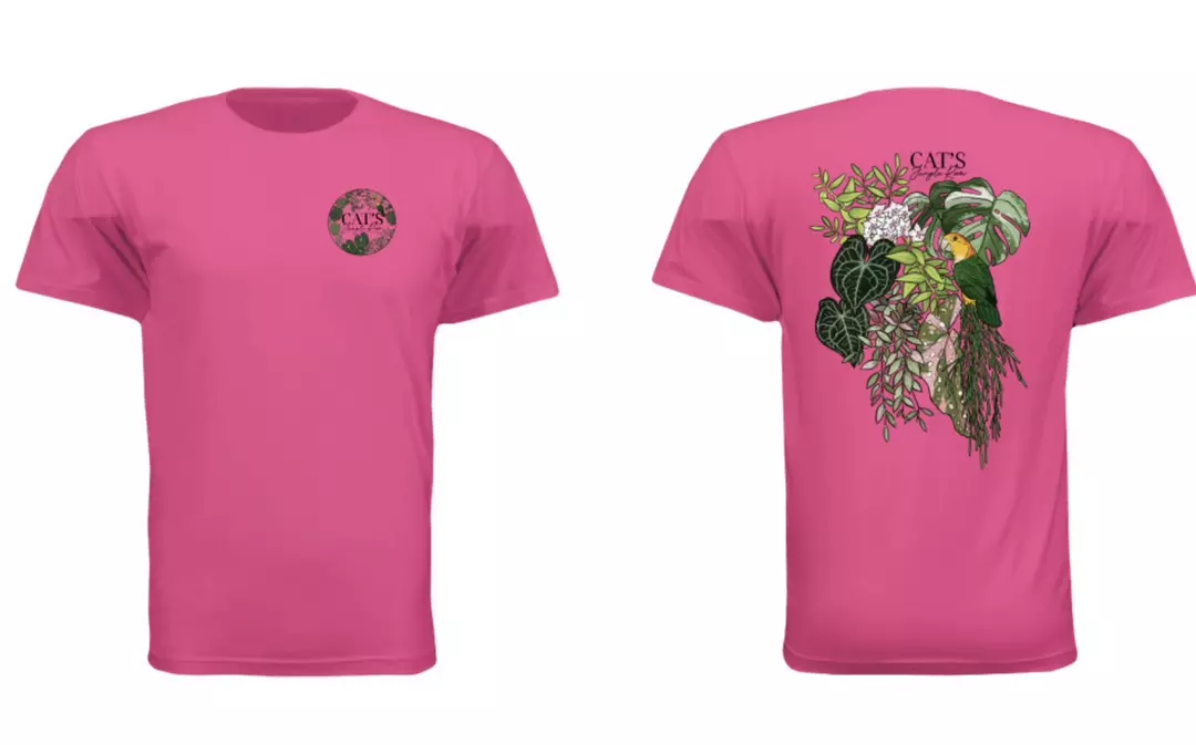 Cat’s Jungle Room T-shirt in helicônia pink thumbnail