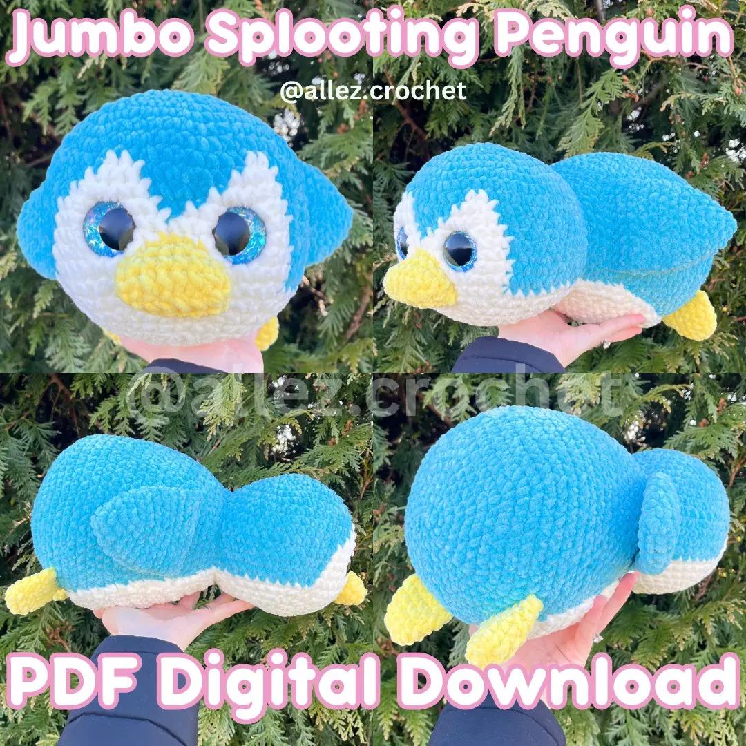 🐧 PDF Crochet Pattern: JUMBO Splooting Penguin (NOT a physical product!) thumbnail