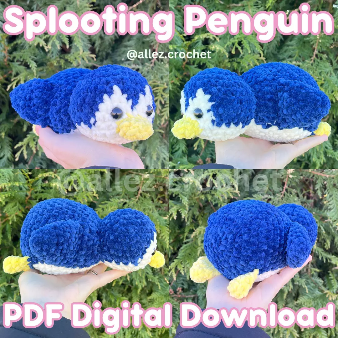 🐧 PDF Crochet Pattern: Splooting Penguin (NOT a physical product!) thumbnail