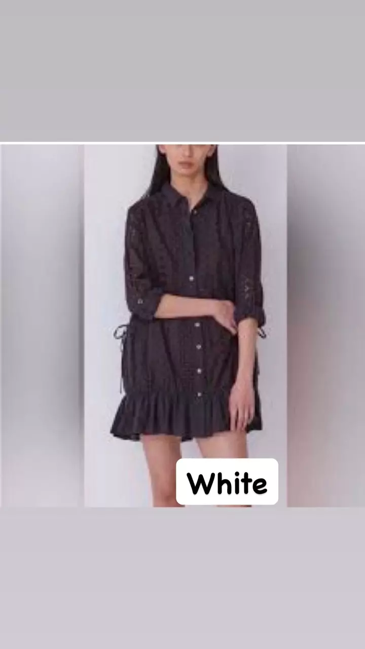 THAKOON White Eyelet Button Up Tunic Dress NWT Size 4 MSRP $498 thumbnail