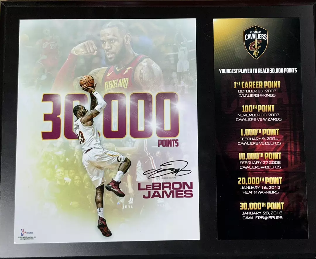 LeBron James 30,000 Points 2018 Official NBA Licensed Fanatics Signature Series thumbnail