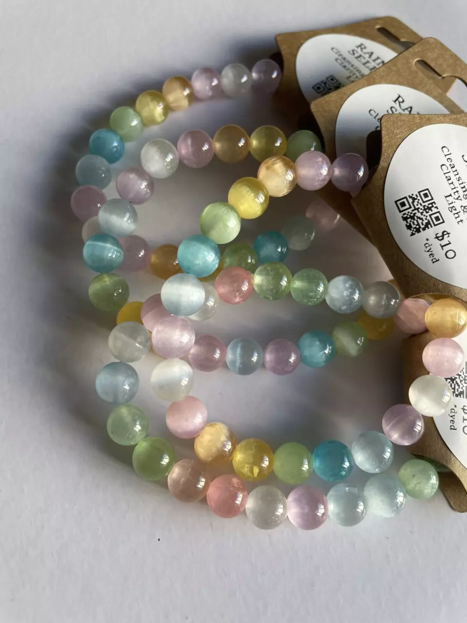 Dyed Selenite/Satin Spar Bracelet thumbnail