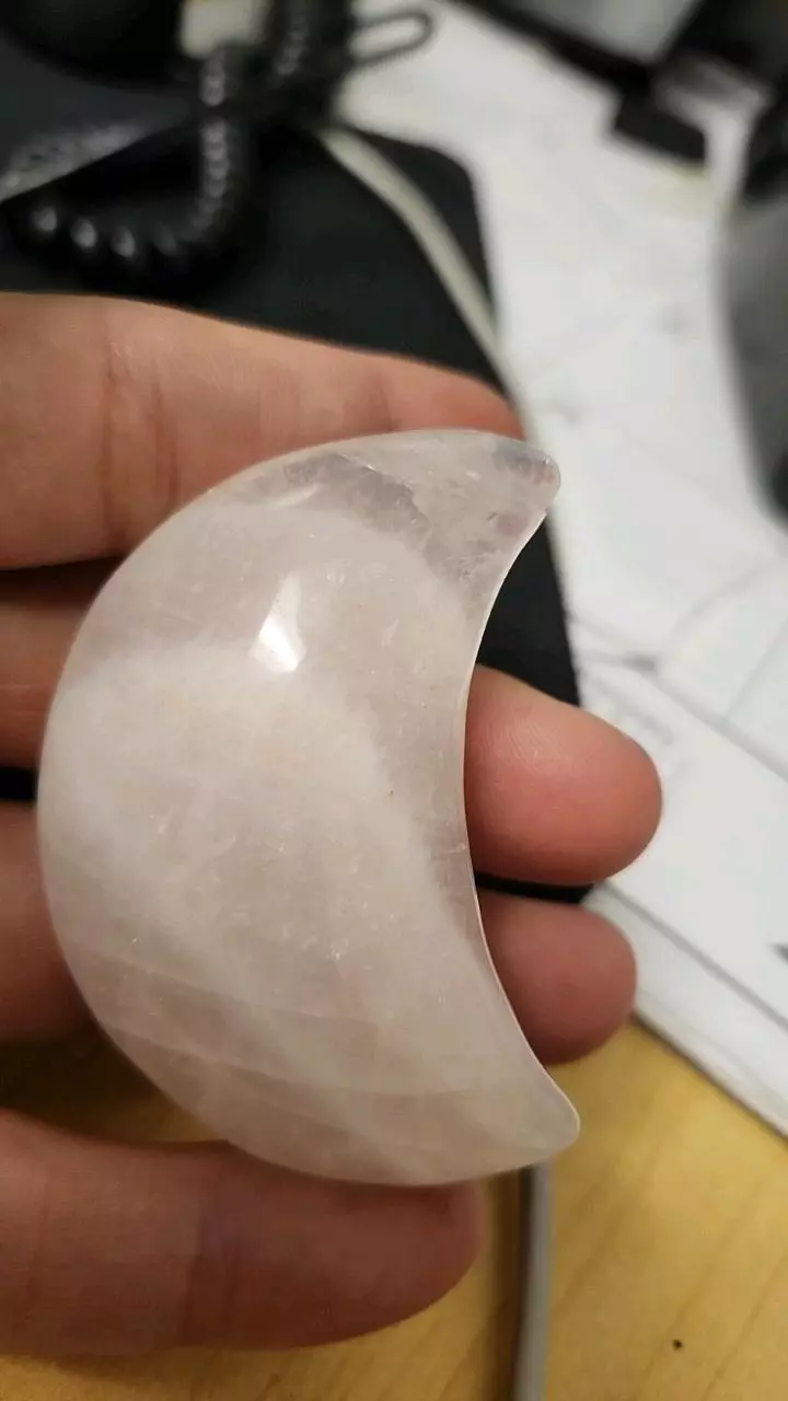 Rose quartz crescent moon thumbnail