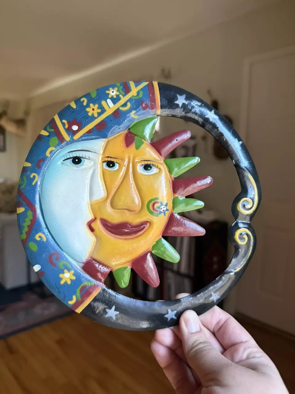 Celestial Hand-painted Metal Wall Hanging thumbnail