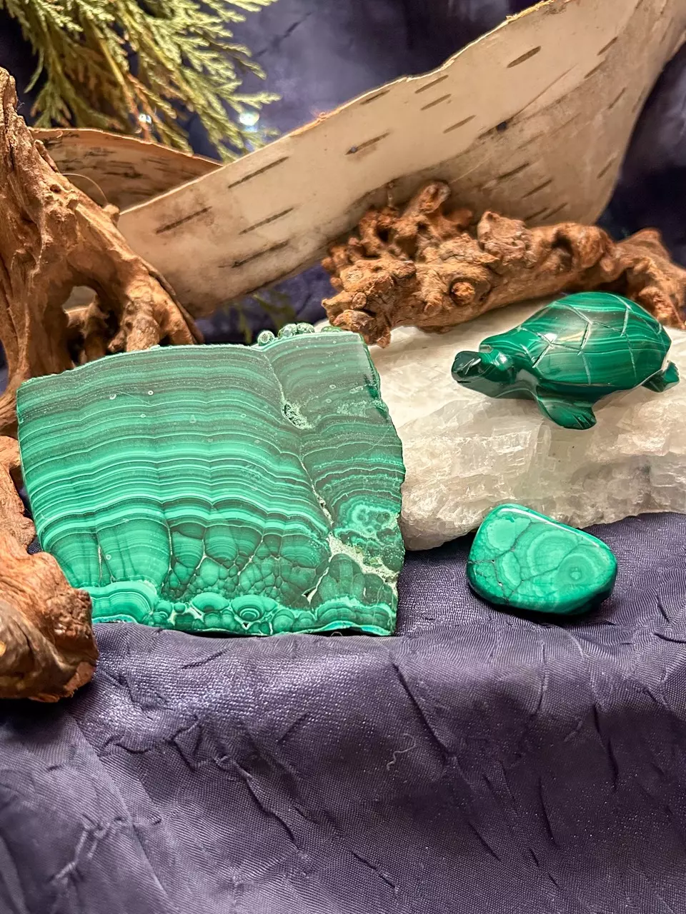 Polished Malachite Bundle - set of three, was $52 thumbnail