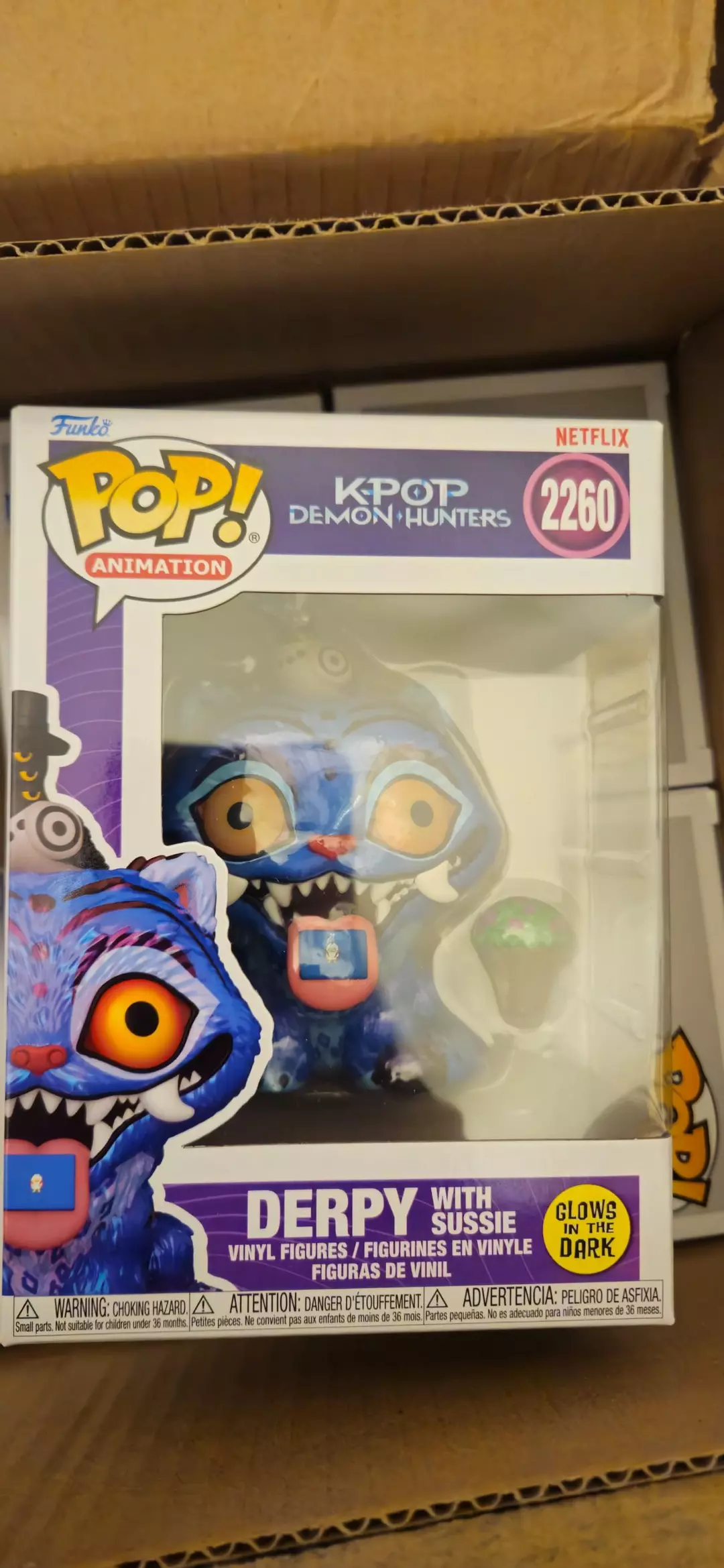 Kpop Demon Hunters glow in the dark Derpy with Sussie funko Pop thumbnail