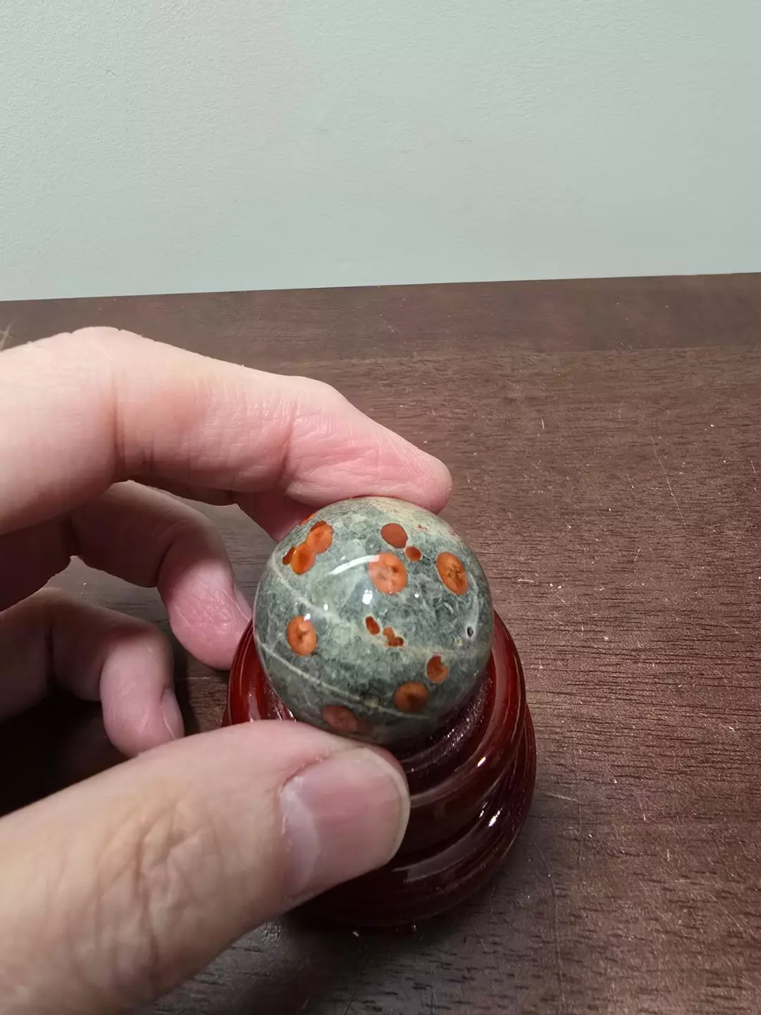 Red Planet Obsidian Crystal Sphere 33 mm thumbnail