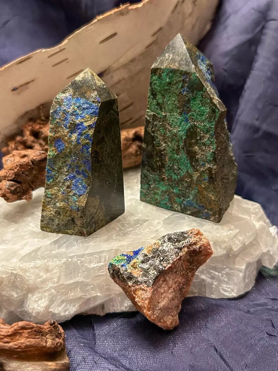 [For Display Only] Azurite and Malachite Bundle - set of three, was $35 thumbnail