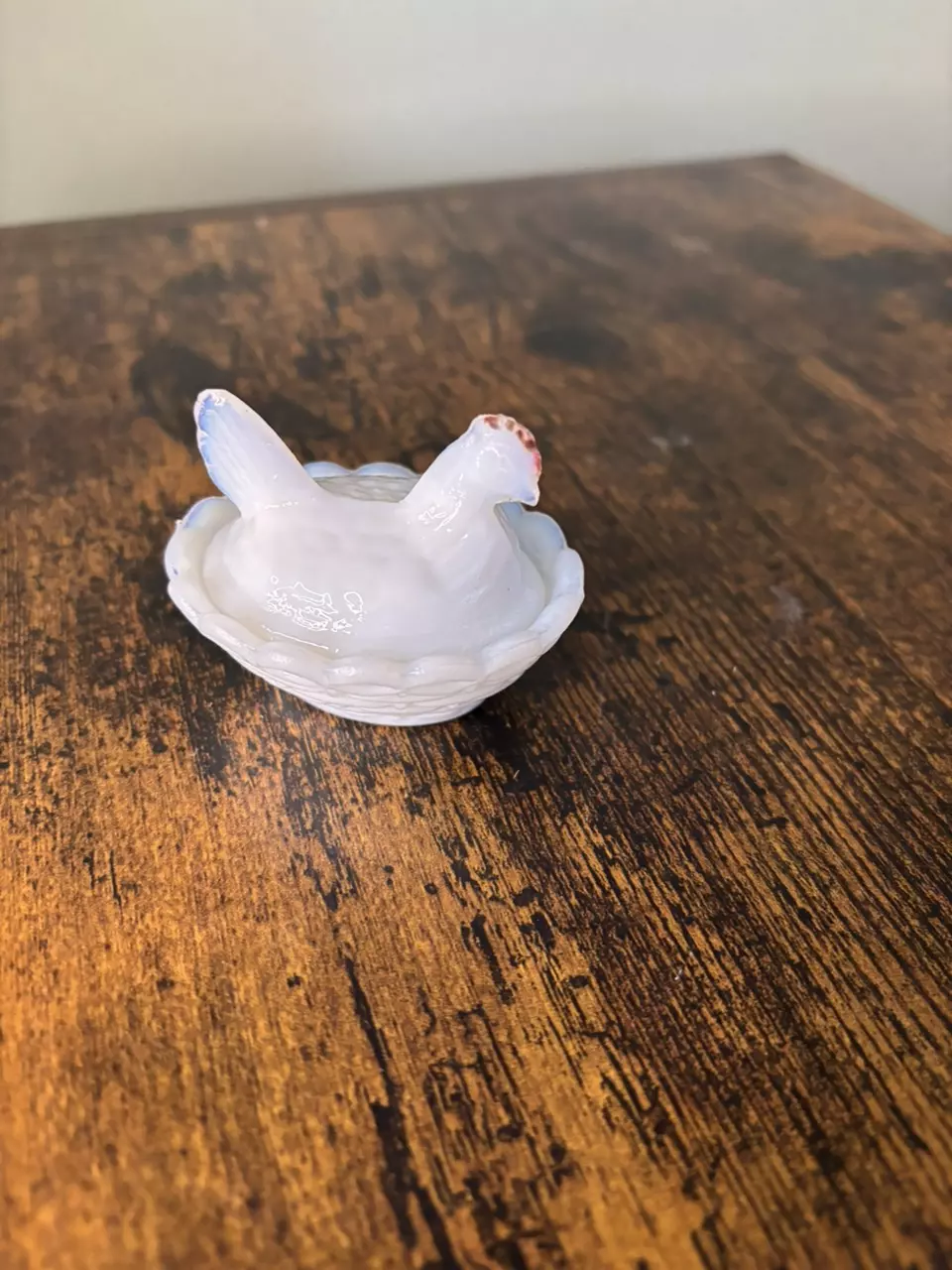 Westmoreland Opalescent Milk glass Hen on Neat thumbnail