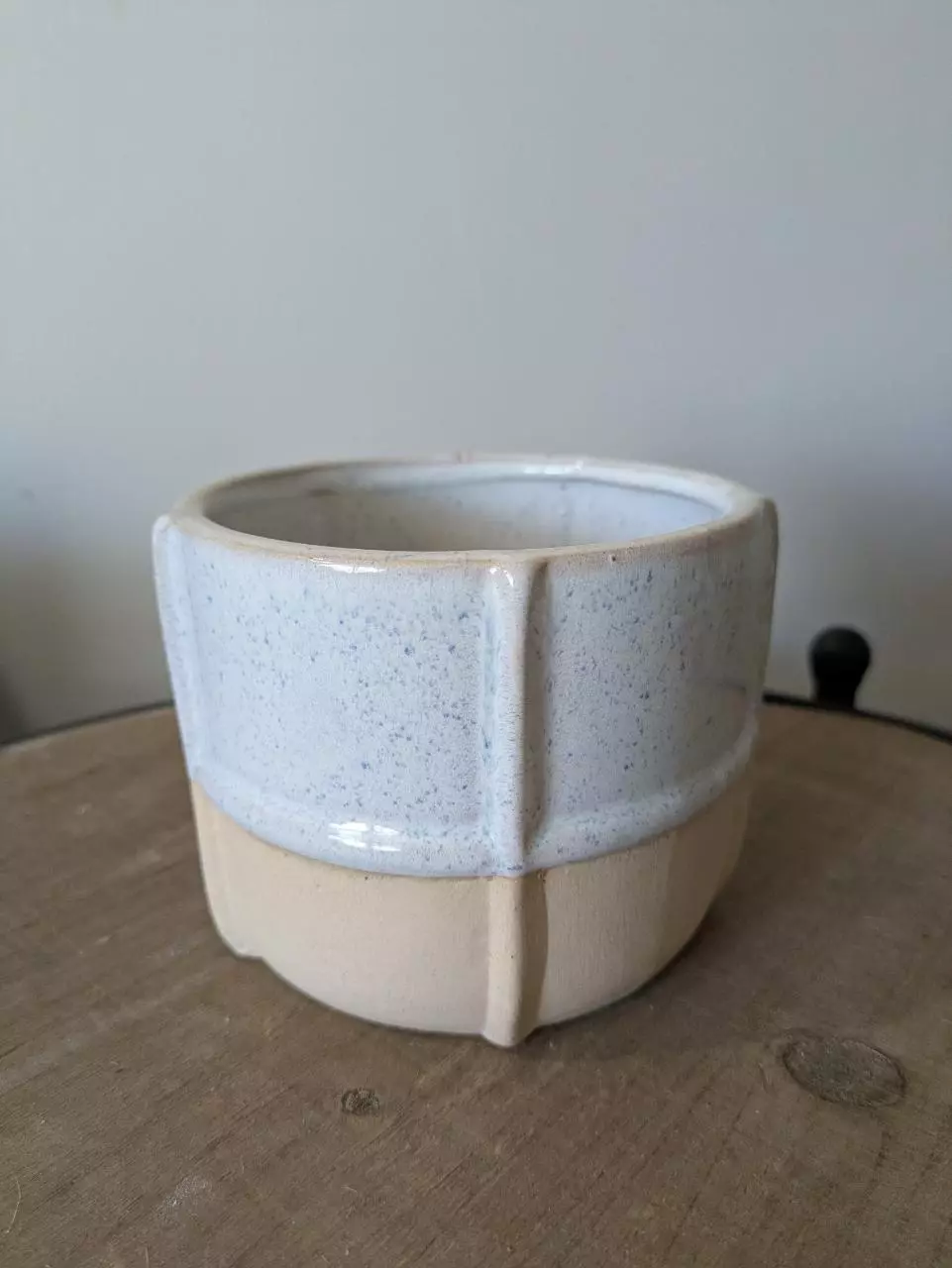 Speckled Blue & Neutral Glazed Planter 4.5" thumbnail