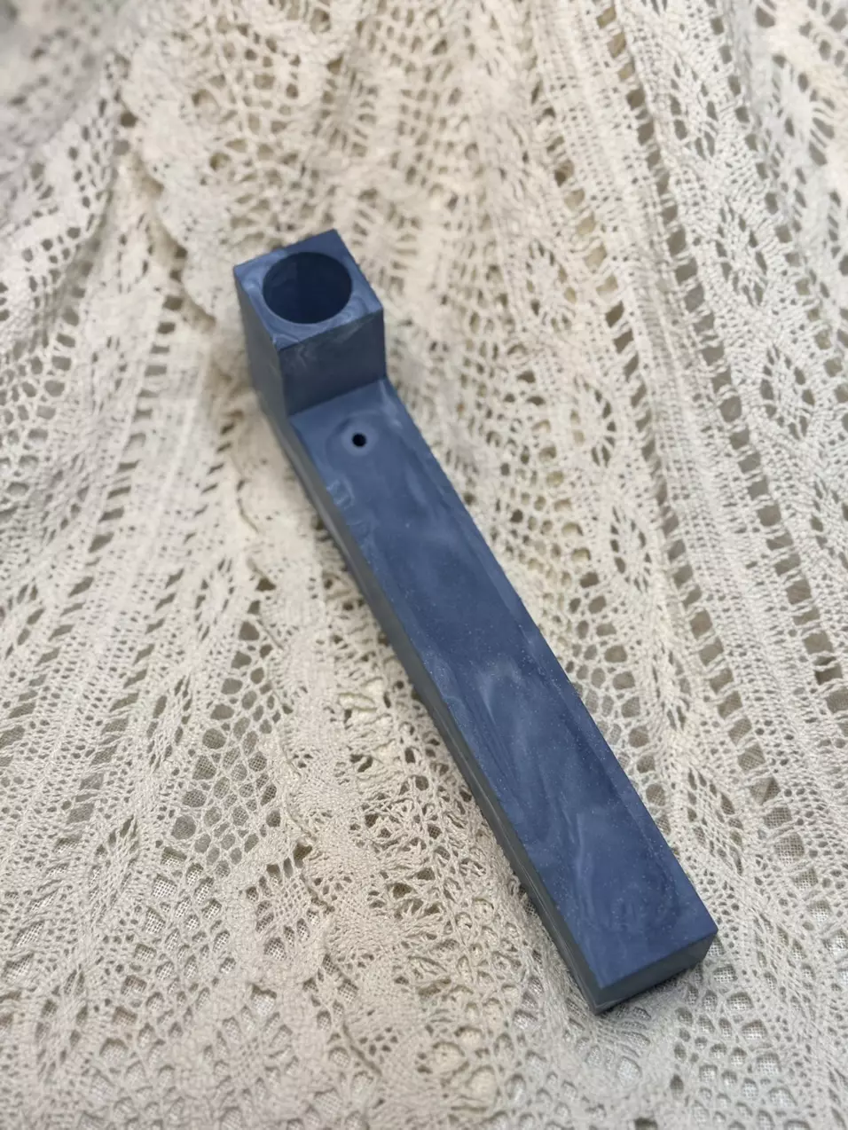 Blue incense holder with sphere stand thumbnail