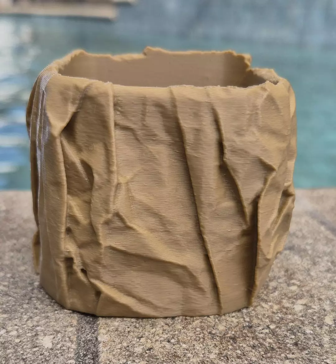 2.75" Crumpled Paper Bag Planter Plant Pot thumbnail